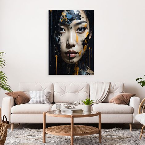 Wandbild Porträt einer Frau modische Abstraktion Imitation von Farbe 40x60 (1/4)