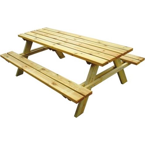 TAVOLO DA PICNIC LASA FAMILY IN LEGNO DI PINO IMPREGNATO 180X150X70 (1/10)