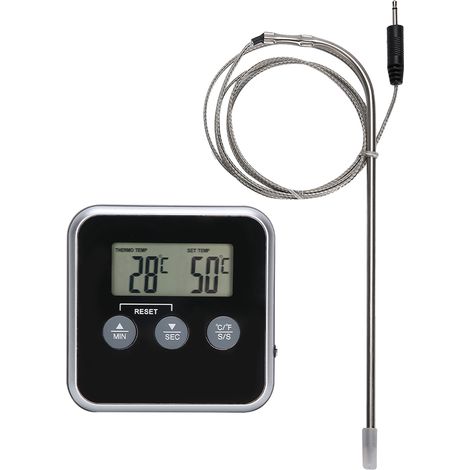 Thermomètre à Viande Numérique avec Minuterie pour Cuisson au Four et Barbecue (1/5)