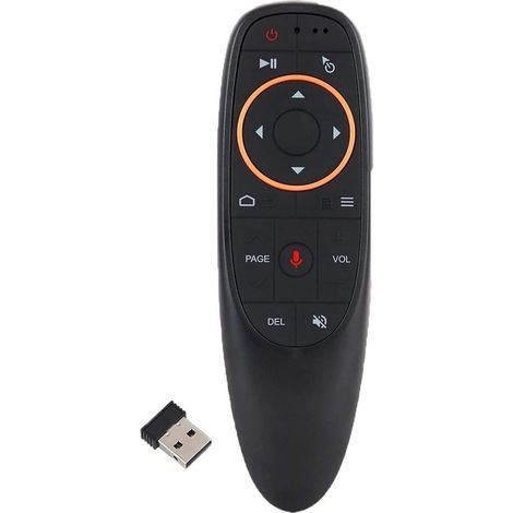 G10s 2.4G télécommande Air Mouse Smart TV télécommande-avec apprentissage IR et commutateur vocal-noir (1/5)