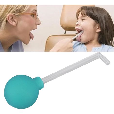 Nettoyeur buccal manuel à tube de verre pour usage domestique, outil d'élimination des calculs amygdaliens, en verre, coudé, vert. (1/5)
