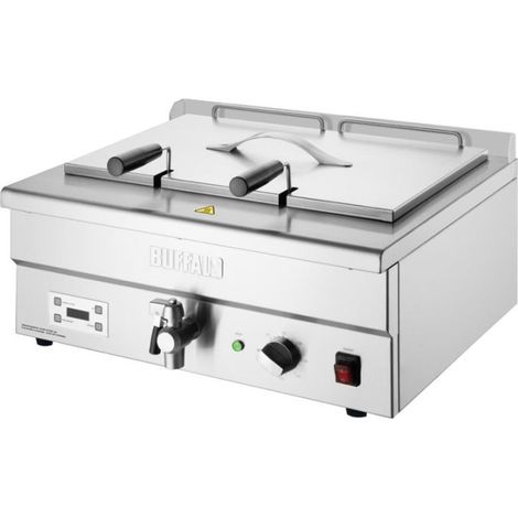 Friteuse double à beignets électrique PRO 14,5 Litres, avec robinet de vidange, 3000 W, 220 V - MONO (1/5)