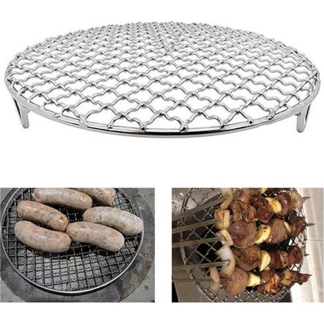 Runder Grillrost mit Matte - Ideal für Grillvergnügen im Freien (Durchmesser 27 cm) Etikett