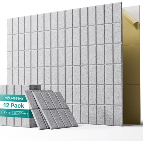 paquets de panneaux acoustiques avec autocollant mousse insonorisée pour murs décor de bureau de studio à domicile 12 (1/5)