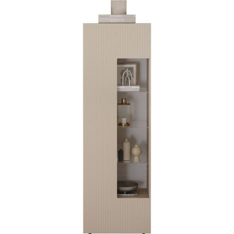 Vitrine SCENA – B60 x H187 x T42 cm – 1 Tür – Farbe Kaschmir