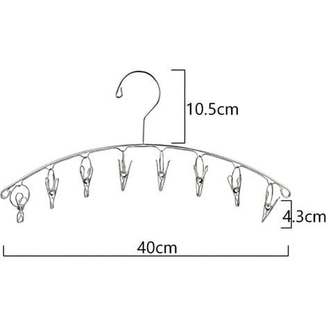 Porte-Chaussettes En Acier Inoxydable Pliant Antivent Pour Sèche-Linge Intérieur Et Extérieur 1 Pièce (1/2)