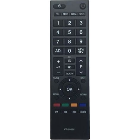 Télécommande TV - Toshiba - CT-90326 - Compatible avec plusieurs modèles - Couleur noire - Télécommande simple