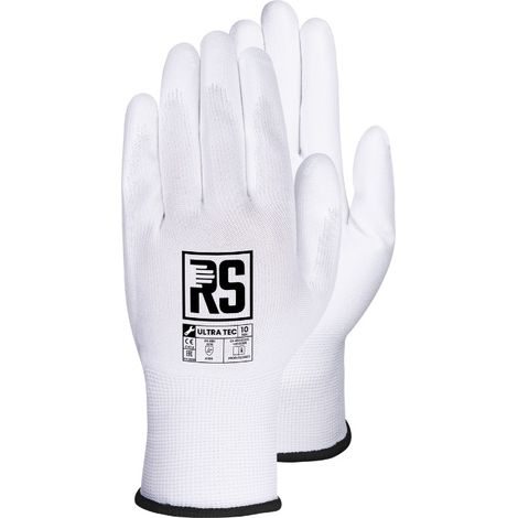 Nylon + Polyurethan Ultra TEC Handschuhe (rnypo) weiß R.9 - 12.0 PAR - REK ULTEB9