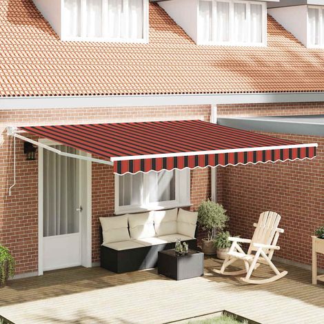 Toldo Retráctil con Manual amarillo y naranja 400 x 350 cm tela