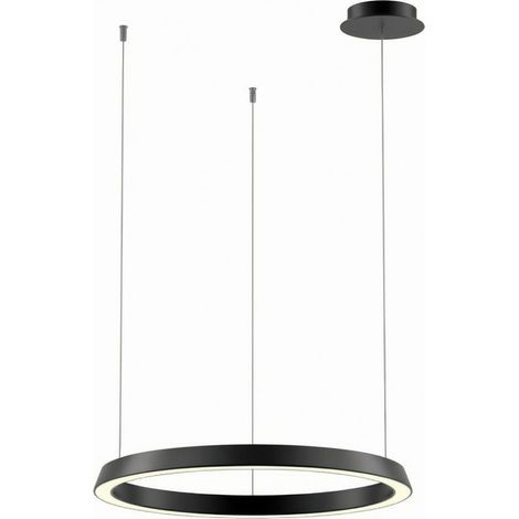 LEDS C4 Circular Plafonnier LED noir encastrable 62 cm, 33 W, 4000 K, compatible avec la gradation Dali