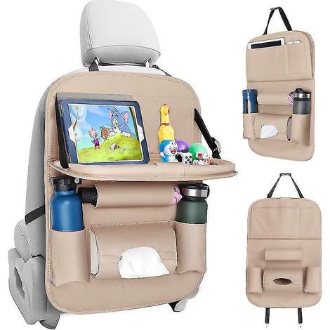 Autositz-Rückenlehnenschutz, wasserdichter Autositz-Organizer mit mehreren Staufächern für Tablet/Handy, multifunktionale Aufbewahrungstasche zur Organisation Ihrer (1/5)