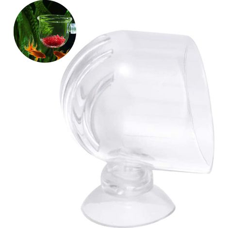 Cône de Distribution pour Aquarium - Tasse en Verre ou Acrylique avec Ventouses - Pour Vers Rouges Crevettes Salées Artemia - 1 Pièce (1/5)
