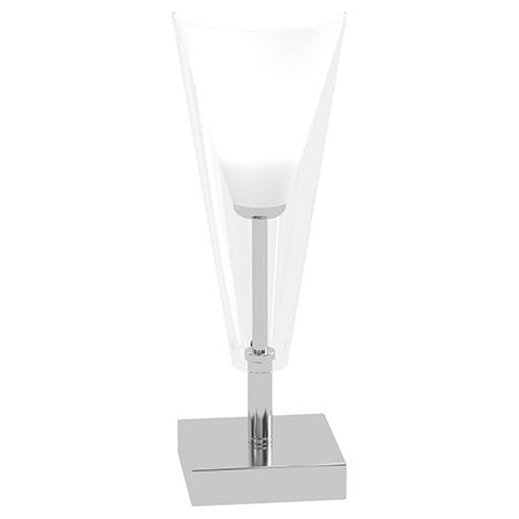 Lampada Da Scrivania Contemp Bullet Metallo Cromo Vetro Trasparente 1 Luce E14 (1/3)