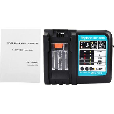 Caricabatterie di ricambio per Makita DC18RC 14.4-18V agli ioni di litio con spina europea. (1/5)