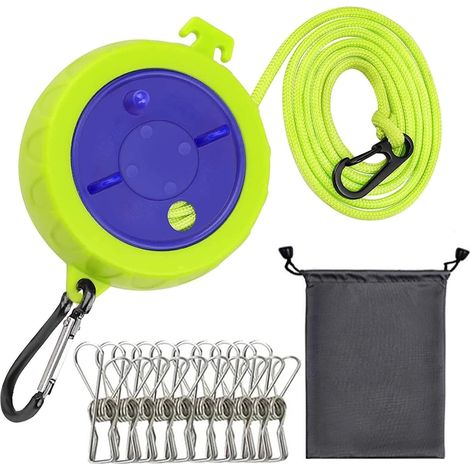 Verstellbare Wäscheleine – 10 m – Polypropylen – mit Edelstahlklemmen – Camping, Reisen, drinnen/draußen (1/5)