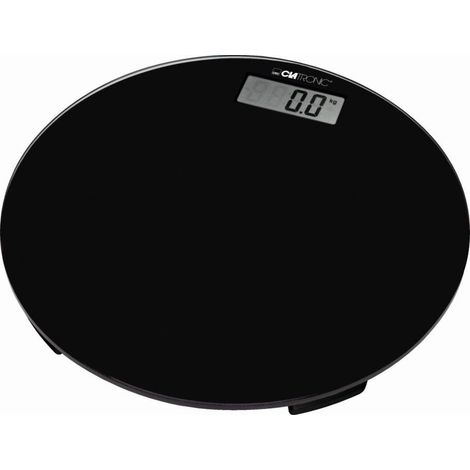 Clatronic PW 3369 Báscula de Baño Digital Cristal Templado, Alta Medición 150 kg 100 g, Apagado Automático Negro (1/2)