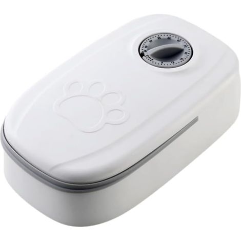 Distributore automatico di cibo per animali domestici, pratico, con timer per cani e gatti, timer elettronico programmabile fino a 48 ore (grigio - pasto singolo)