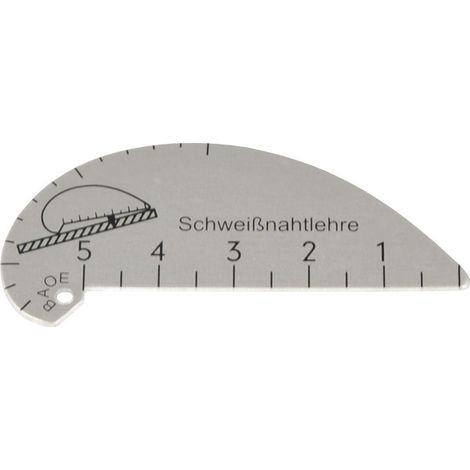 ELMAG Schweißnahtlehre ALUMINIUM, Meßbereich f. Ecknähte 2-15mm/Flachn. 0-5mm (1/3)