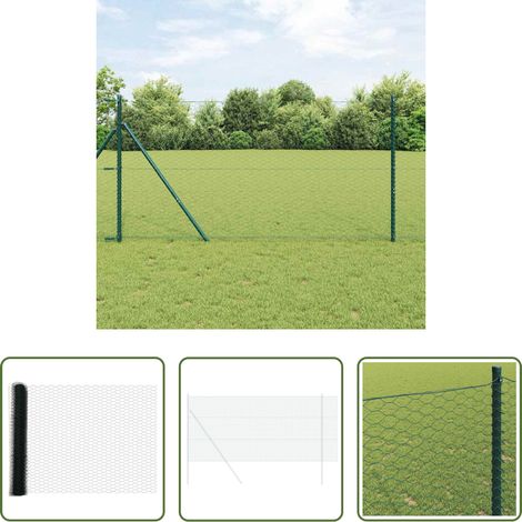 vidaXL Jardin - Clôture hexagonale Vert 1 x 100 m PVC (1/5)