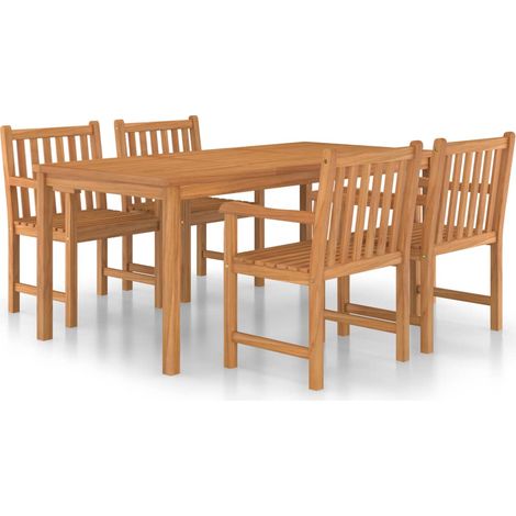 Maison Exclusive - 5-teiliges Garten-Ess-Set 180 x 90 cm Massivho