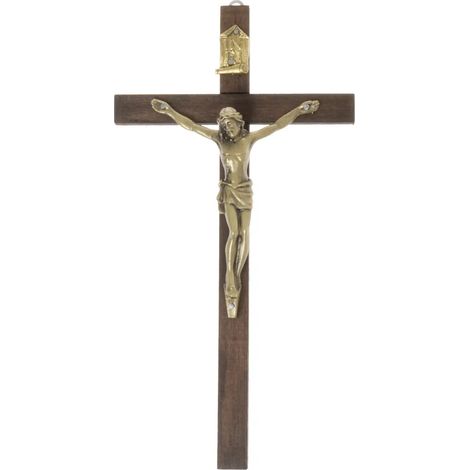 Croce sospesa in legno, marrone, 23 x 12 cm (1/3)
