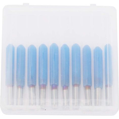 3,175 mm (30°) blau beschichtete CNC-Fräser aus Wolframstahl für Holzgravuren, 0,8-mm-Set (1/5)