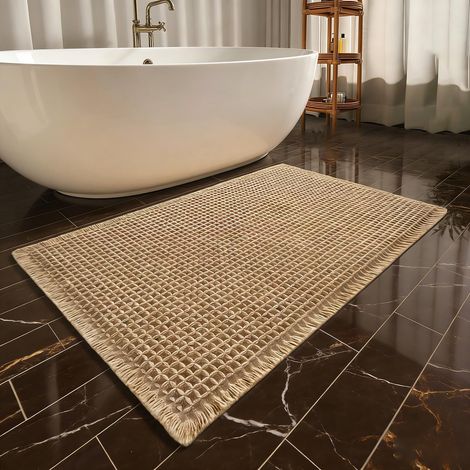 Tapis De Bain Antiderapant Super Absorbant Tapis Salle De Bain Tapis-De Bain Tapis-Douche Lavable en Machine (1/5)