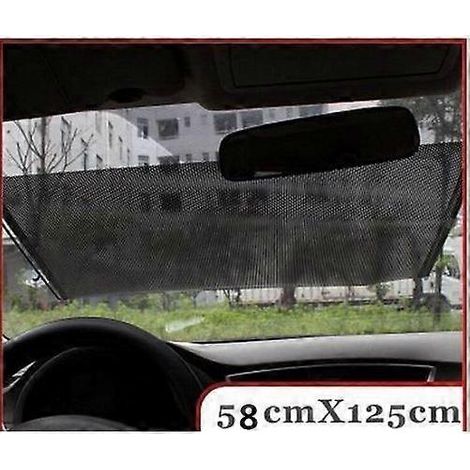 Pare-soleil rétractable pour vitres latérales de voiture, film de protection pour vitres arrière, pare-soleil de voiture enroulable, rideau de voiture 58 x 125 cm (1/5)