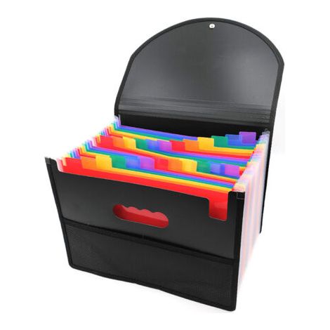 Sollbry Classeur extensible, 25 poches, format A4, étiquettes colorées, accès rapide, sac accordéon pour documents, bureau, école, maison et voyage (1/3)