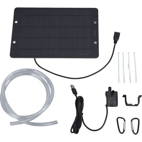 water pump solar 6V 10W USB Flow 240 L/h Height of lifting max 3m Panel solar in silicon monocristallin (1/5)