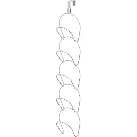 Türhänger-Hutablage, 5 Ringe, Metall, mit Stange und Kette, für Kleiderschrank oder Handtasche. (1/5)