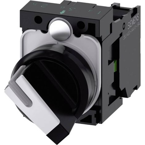 Siemens SIRIUS ACT Selector Redondo Negro y Blanco 22 mm