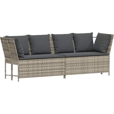 Canapé de jardin，Canapé d'extérieur，Sofa de jardin et coussins gris clair résine tressée CFW158218 (1/5)