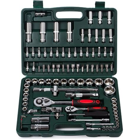 Cassetta Valigetta Set Cricchetto 94 Pz Kf-94 Vanadio 1/2" 1/4" (1/5)