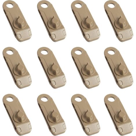 Clips de bâche kaki-12, clips pour tente de camping, petits clips pour auvents, parasols de jardin, activités de plein air (1/3)