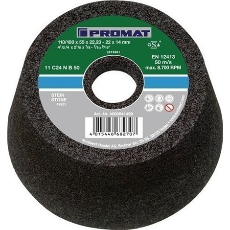 Muela De Copa C16N 110/100 Mm Piedra Nat. Y Artif., Acero Fu
