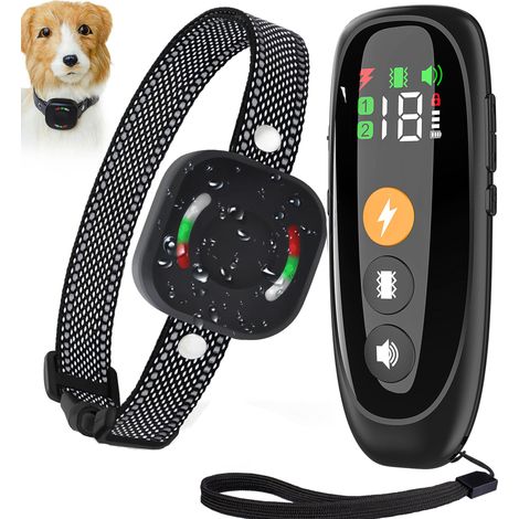 collier de dressage pour chien,Conformes à La Nouvelle Loi 2025-Collier Vibration-Portée de 3000 Mètres,4 Modes Son/Vibration/Forte Vibration/Lumières LED,Adapté à Tous Les Chiens