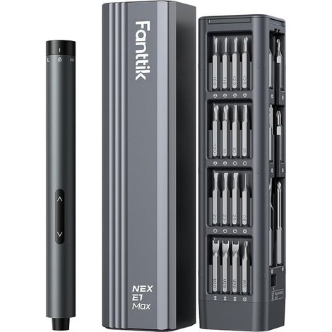 Mini Electric Screwdriver, Precision Screwdriver Set with Magnetic Bits, Torque Speed, Suitable for Mobile Phone/Camera/Laptop/Watch (Grey) (1/5)