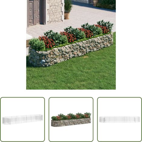 Bordure de jardin -  Lit surélevé à gabion Fer galvanisé 400x100x50 cm (1/5)