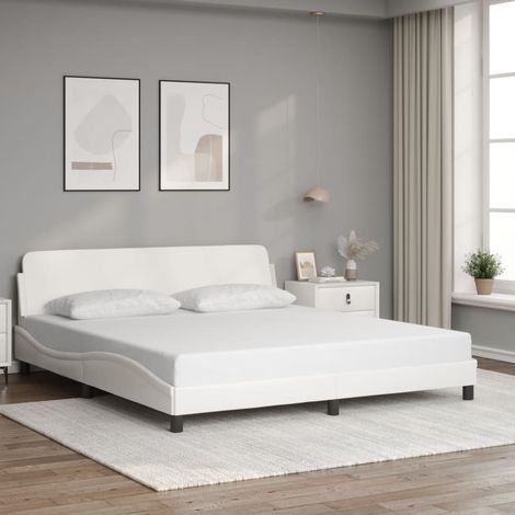 Cadre de lit-Structure de lit Dover blanc 180x200 cm similicuir (1/5)