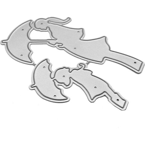 Mutter und Tochter mit Regenschirm – Stanzschablone aus Metall für DIY-Scrapbooking, Prägewerkzeug, Papierkarten-Albumvorlage, Dekoration, Bastelbedarf