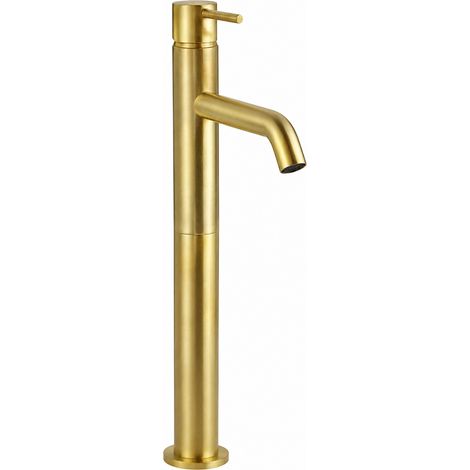 Mitigeur lavabo haute couleur en or brossé Gattoni Easy 2384/23SG  Sans vidage - Or brossé