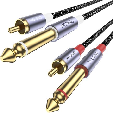 Câble audio double RCA vers deux jack 6,35 mm TS mâles,3 m (1/5)