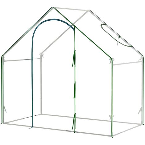 Invernadero de jardín compacto 180 x 100 x 168 cm en PVC y acero pintado verde (1/5)
