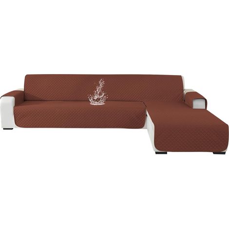 Ystyle Housse De Canapé d'angle 3 Places, Housse Canape d'angle Gauche/Droit Universel Réversible, Protection Canapé d'angle Impermeable, Couverture Canapé d'angle (255cm, Café) (1/5)