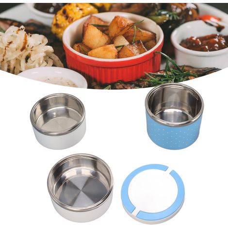 Boîte à lunch isotherme en acier inoxydable, boîte hermétique pour aliments, boîte à lunch portable, boîte à bento, cadeau, bleue (1/5)