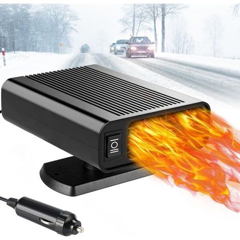 Riscaldatore per auto Enowelir 12V, riscaldatore portatile per auto, sbrinatore antiappannamento per parabrezza, mini ventilatore riscaldatore per auto con spina accendisigari (nero) (1/5)