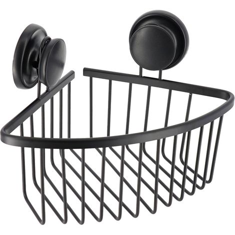 Eckregal aus aluminiumdraht mit saugnäpfen - schwarz - Tendance