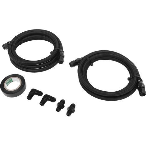 Kit de conduites de refroidissement de boîte de vitesses et de transmission, finition anodisée noire, pression de rupture de 10 000 psi (1/5)