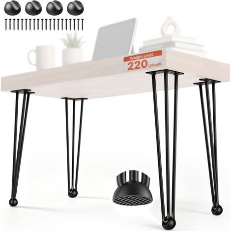 Pieds de table en épingle à cheveux de 71,1 cm Ensemble de pieds de table en épingles 4 pcs (1/3)